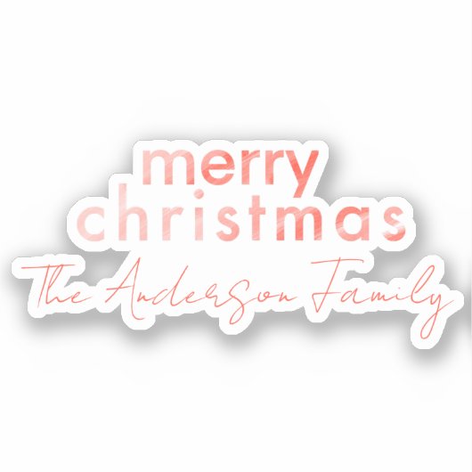 Moderne minimal elegante rode kerst waterverf sticker (Voorkant)