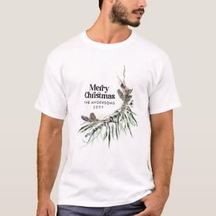 Moderne minimal elegante waterverf botanische rust t-shirt
