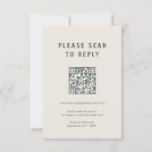 Moderne Minimal Fern Botanical Woodland QR Code RSVP Kaartje (Voorkant)