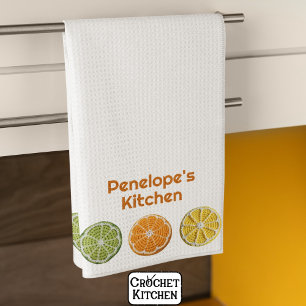 Moderne Minimal Fresh Crochet Citrus Slices Naam Theedoek