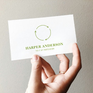 Moderne Minimal Green Recycling Logo milieuvrien Visitekaartje