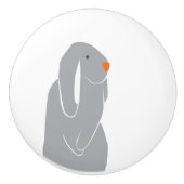 Moderne Minimal Grey Bunny Keramische Pull Knop (Voorkant)