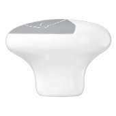 Moderne Minimal Grey Bunny Keramische Pull Knop (Zijkant)