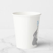 Moderne Minimal Grey Elephant Douche Verjaardagscu Papieren Bekers (Rechts)