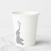 Moderne Minimal Grey Elephant Douche Verjaardagscu Papieren Bekers (Voorkant)