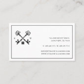 Moderne Minimal  Key Real Estate Logo Visitekaartje (Achterkant)