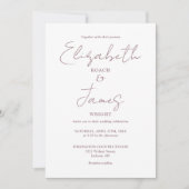 Moderne Minimal Mauve Elegant Script Wedding Kaart (Voorkant)