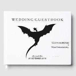 Moderne Minimal Medieval Dragon Wedding Guestbook Gastenboek