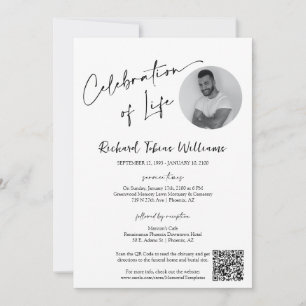 Moderne Minimal Memorial begrafenis foto QR-code Kaart