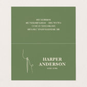Moderne Minimal Naainaald Logo Groen Custom Visitekaartjes (Buitenkant ongevouwen)