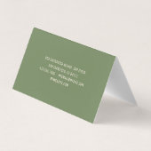 Moderne Minimal Naainaald Logo Groen Custom Visitekaartjes (Achterkant)