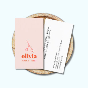 Moderne Minimal Pastel Bold Hair Salon Visitekaartje