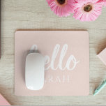 Moderne Minimal Pastel Rose Bonjour Et Vous Nom<br><div class="desc">Moderne Minimal Pastel Rose Bonjour Et Vous Nom</div>