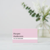Moderne minimal pastel roze Visitekaartjes (Staand voorkant)