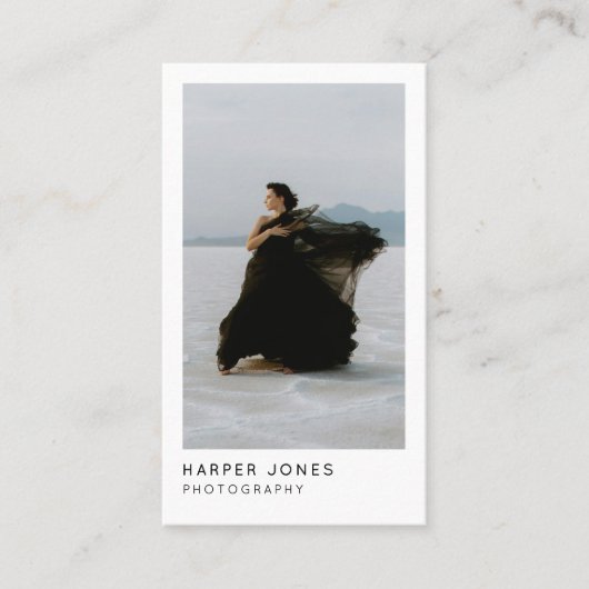 Moderne Minimal Professional 2 foto QR-code Visitekaartje (Voorkant)