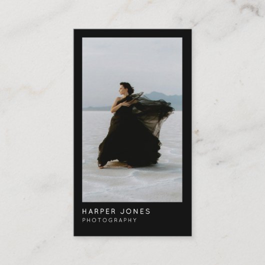 Moderne Minimal Professional 2 foto QR-code Visitekaartje (Voorkant)