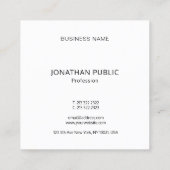 Moderne Minimal Professionele Koele Sjabloon Luxe Vierkante Visitekaartje (Achterkant)