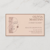 Moderne Minimal Roos Roze Salon Visitekaartje (Voorkant)