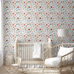Moderne minimal Schattige Boho Flowers Bloemenkwek Behang