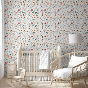 Moderne minimal Schattige Boho Flowers Bloemenkwek Behang