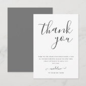 Moderne Minimal Script Bruiloft Feest  Bedankkaart (Voorkant / Achterkant)