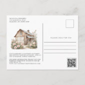 Moderne Minimal Script Foto Eenvoudige bruiloft Aankondigingskaart (Achterkant)