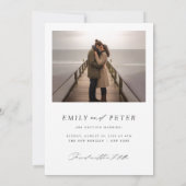 Moderne Minimal Script Photo Wedding Sla de datum Kaart (Achterkant)