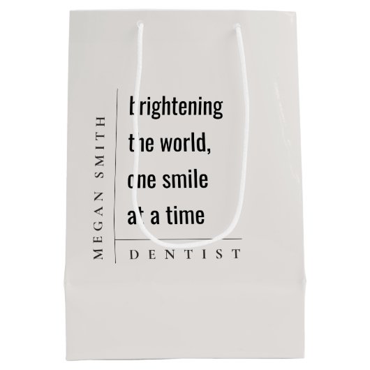Moderne Minimal Simple Bold Tandarts Gift Medium Cadeauzakje (Achterkant)