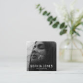 Moderne Minimal Simple Photo QR Code Professional Vierkante Visitekaartje (Staand voorkant)