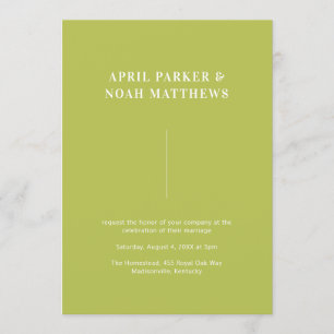 Moderne Minimal Simple Typography Chartreuse Groen Kaart