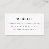 Moderne Minimal Simple Typography Wedding Website Informatiekaartje (Voorkant)