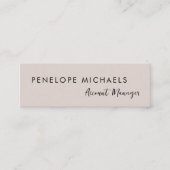 Moderne Minimal Taupe QR Code Professional Mini Visitekaartje (Voorkant)