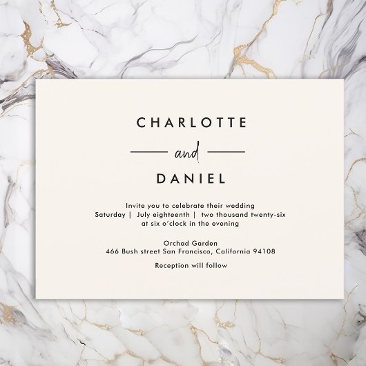 Moderne, Minimal, Typographie, Faire-part de maria