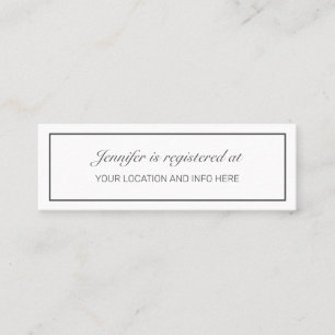 Moderne Minimal Vrijgezellenfeest Registry Enclosu Mini Visitekaartje