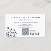Moderne Minimal Waterverf Wildflowers Visitekaartje (Achterkant)