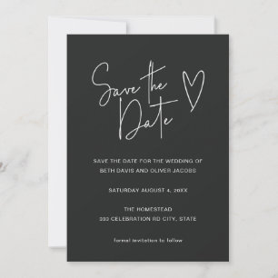 Moderne Minimal Zwart Wit Foto Bewaar de Datum Save The Date