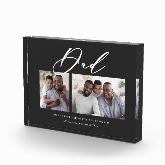 Moderne minimale 2 fotoscriptpap vaderdag fotoblokken (Rechts)