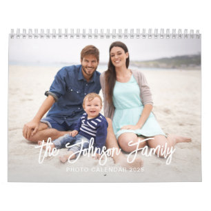 Moderne minimale aangepaste familiefoto kalender