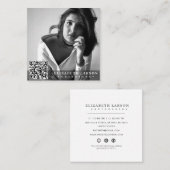 Moderne minimale aangepaste foto, QR Code Professi Vierkante Visitekaartje (Voorkant / Achterkant)