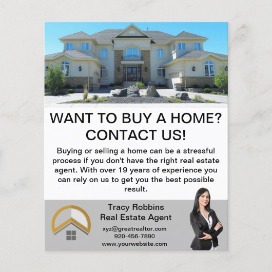 Moderne minimale aangepaste makelaar onroerend goe flyer (Voorkant)