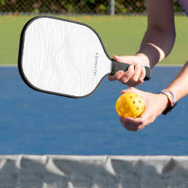 Moderne minimale aangepaste naam zwarte witte lijn pickleball paddle