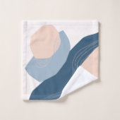 Moderne minimale abstracte geometrische blauw & ro bad handdoek (Wasdoekje)