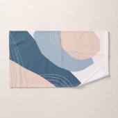 Moderne minimale abstracte geometrische blauw & ro bad handdoek (Handdoek)