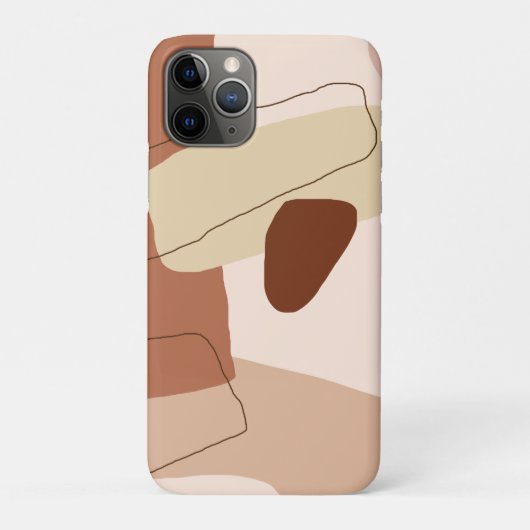 Moderne minimale abstracte geometrische bruine fig Case-Mate iPhone case (Achterkant)