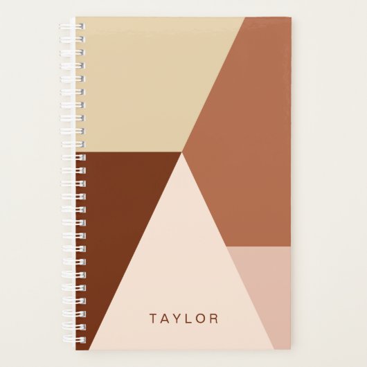 Moderne minimale abstracte geometrische cappuccino planner (Voorkant)