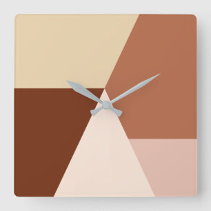 Moderne minimale abstracte geometrische cappuccino vierkante klok