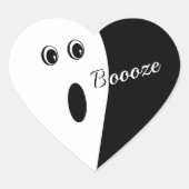 Moderne, minimale Abstracte Ghost Halloween Hart Sticker (Voorkant)