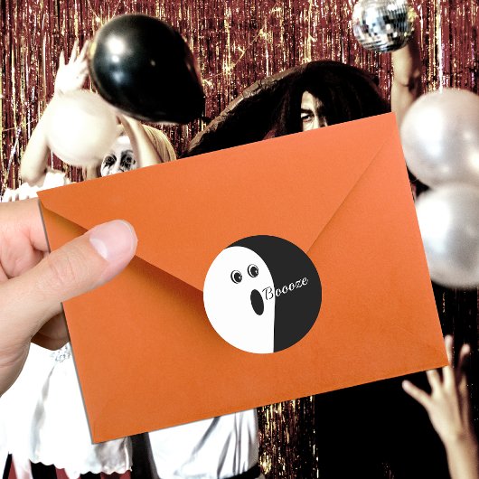 Moderne, minimale Abstracte Ghost Halloween Ronde Sticker