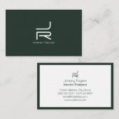 Moderne minimale abstracte initialen logo visitekaartje (Voorkant / Achterkant)