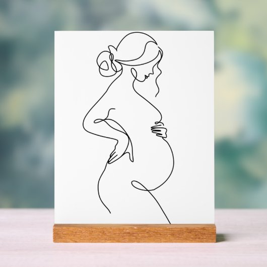 Moderne, minimale Abstracte lijntekening Acryl Bord (Neutraal)